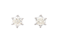 Jewellery - SOLITAIRE EARRINGS, 18K white gold - View 1