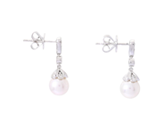 Jewellery - PEARL EARRINGS, 18K white gold - View 2