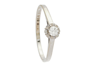 Jewellery - SOLITAIRE RING, 18K white gold - View 1