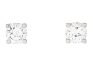 Jewellery - SOLITAIRE EARRINGS, 18K white gold - View 1