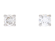 Jewellery - SOLITAIRE EARRINGS, 18K white gold - View 1