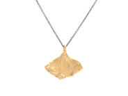 Jewellery - PENDANT/CHAIN, gold plated ginkgo leaf - View 1