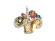 Jewellery, BROOCH, Flowerbasket, in auction: Christmas – Saturday 13 December