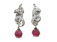 Jewellery, EARRINGS, 18/14K white gold, in auction: Christmas – Saturday 13 December