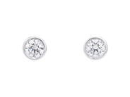 Jewellery - SOLITAIRE EARRINGS, 18K white gold - View 1