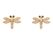Jewellery - EARRINGS, 18K gold with 4 black brilliant cut diamonds 0,03 ctw - View 1