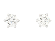 Jewellery - SOLITAIRE EARRINGS, 18K white gold - View 1