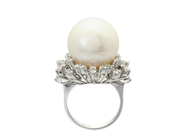 Jewellery - PEARL  RING, 18K white gold - View 2