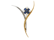 Jewellery, BROOCH, 18K gold/white gold, in auction: Christmas – Saturday 13 December