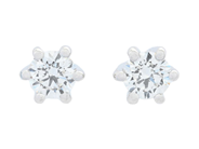 Jewellery - SOLITAIRE EARRINGS, 18K white gold - View 1