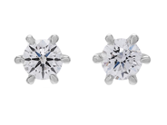 Jewellery - SOLITAIRE EARRINGS, 18K white gold - View 1