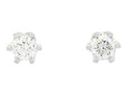 Jewellery - SOLITAIRE EARRINGS, 18K white gold - View 1