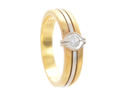 Jewellery - SOLITAIRE RING, 18K gold/white gold - View 1