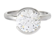 Jewellery - SOLITAIRE RING, platinum - View 3