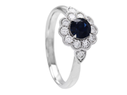 Jewellery - CLUSTER RING, 18K white gold - View 1