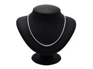 Jewellery - NECKLACE, 18K white gold graduated with 91 brilliant cut diamonds 3,76 ctw - View 2