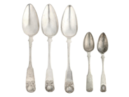 Silverware, OLOF ROBERT LUNDGREN, tablespoons & teaspoons, in auction: Lilla jewellery – Tuesday 13 January