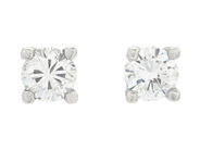 Jewellery - SOLITAIRE EARRINGS, 18K white gold - View 1