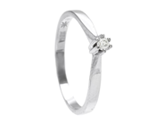 Jewellery - SOLITAIRE RING, 18K white gold with brilliant cut diamond 0,05 ct - View 1