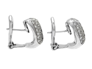 Jewellery - EARRINGS, 18K white gold with brilliant cut diamonds 0,65 ctw - View 2