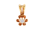 Jewellery - SOLITAIRE PENDANT, 18K gold with brilliant cut diamond 0,02 ctw - View 1