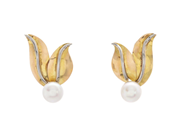 Jewellery - PEARL EARRINGS, 18K gold/white gold - View 1
