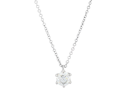 Jewellery - SOLITAIRE PENDANT WITH CHAIN, 18K white gold - View 1