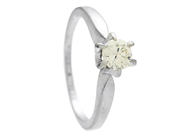 Jewellery - SOLITAIRE RING, 14K white gold - View 1