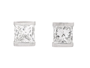 Jewellery - SOLITAIRE EARRINGS, 18K white gold - View 1