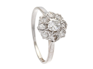 Jewellery - CLUSTER RING, 18K white gold - View 1