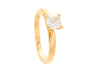 Jewellery, SOLITAIRE RING, 18K gold with cushion cut diamond  0,70 ct, in auction: Classic – Saturday 24 January