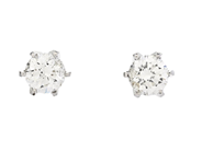 Jewellery, SOLITAIRE EARRINGS, 18K white gold, in auction: Classic – Saturday 24 January