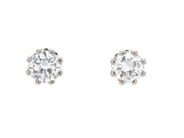 Jewellery - SOLITAIRE EARRINGS, 18K white gold - View 1