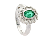 Jewellery, CLUSTER RING, 18K white gold, in auction: Classic – Saturday 24 January