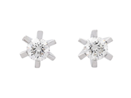 Jewellery - SOLITAIRE EARRINGS, 18K white gold - View 1