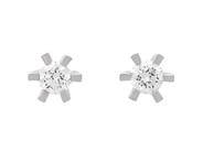 Jewellery - SOLITAIRE EARRINGS, 18K white gold - View 1