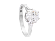 Jewellery, SOLITAIRE RING, 18K white gold, in auction: Classic – Saturday 24 January