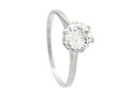 Jewellery - SOLITAIRE RING, platinum - View 1