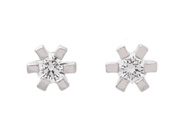 Jewellery - SOLITAIRE EARRINGS, 18K white gold - View 1