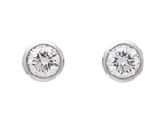Jewellery - SOLITAIRE EARRINGS, 18K white gold - View 1