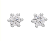 Jewellery - SOLITAIRE EARRINGS, 18K white gold - View 1