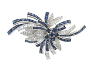 Jewellery, BROOCH, 14K white gold, in auction: Classic – Saturday 24 January