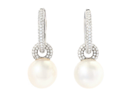 Jewellery - PEARL EARRINGS, 18K white gold - View 3