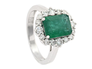 Jewellery - CLUSTER RING, 18K white gold - View 3