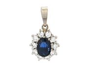 Jewellery, CLUSTER PENDANT, 18K white gold, in auction: Classic – Saturday 24 January