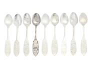 Silverware, SMALL COFFEE SPOONS, silver, in auction: General – Tuesday 3 February