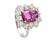 Jewellery, CLUSTER RING, 18K white gold, in auction: Classic – Saturday 21 February