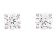 Jewellery - SOLITAIRE EARRINGS, 18K white gold - View 1