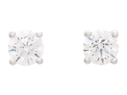 Jewellery - SOLITAIRE EARRINGS, 18K white gold - View 1