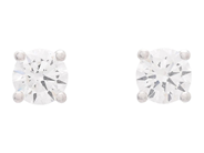 Jewellery - SOLITAIRE EARRINGS, 18K white gold - View 1